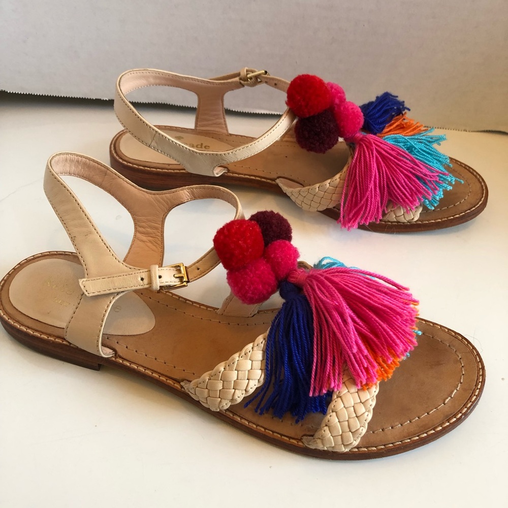 Kate spade sunset strappy pompom sandals - Picture 5 of 14